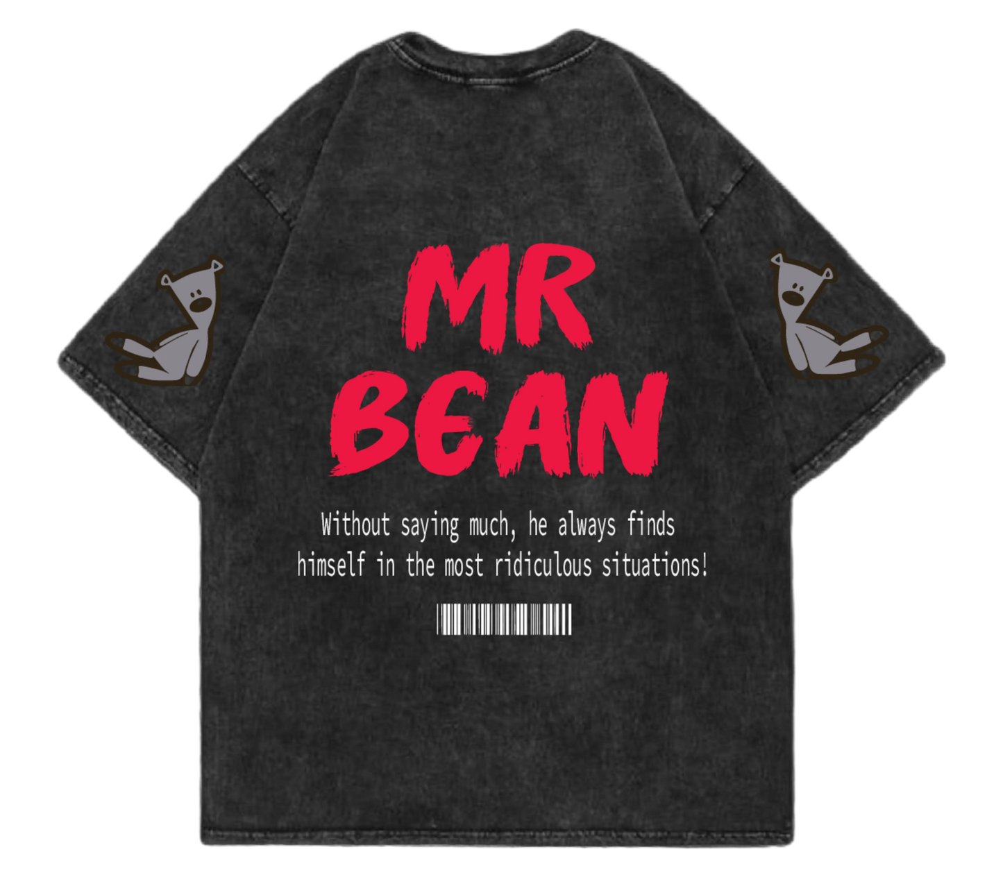 JustMini Mr. Bean Vintage Black Oversized Tee – The Silent Chaos Classic