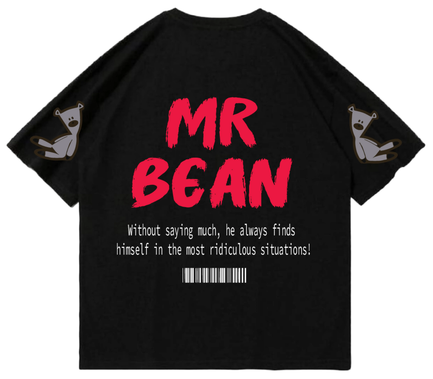 JustMini Mr. Bean Vintage Black Oversized Tee – The Silent Chaos Classic