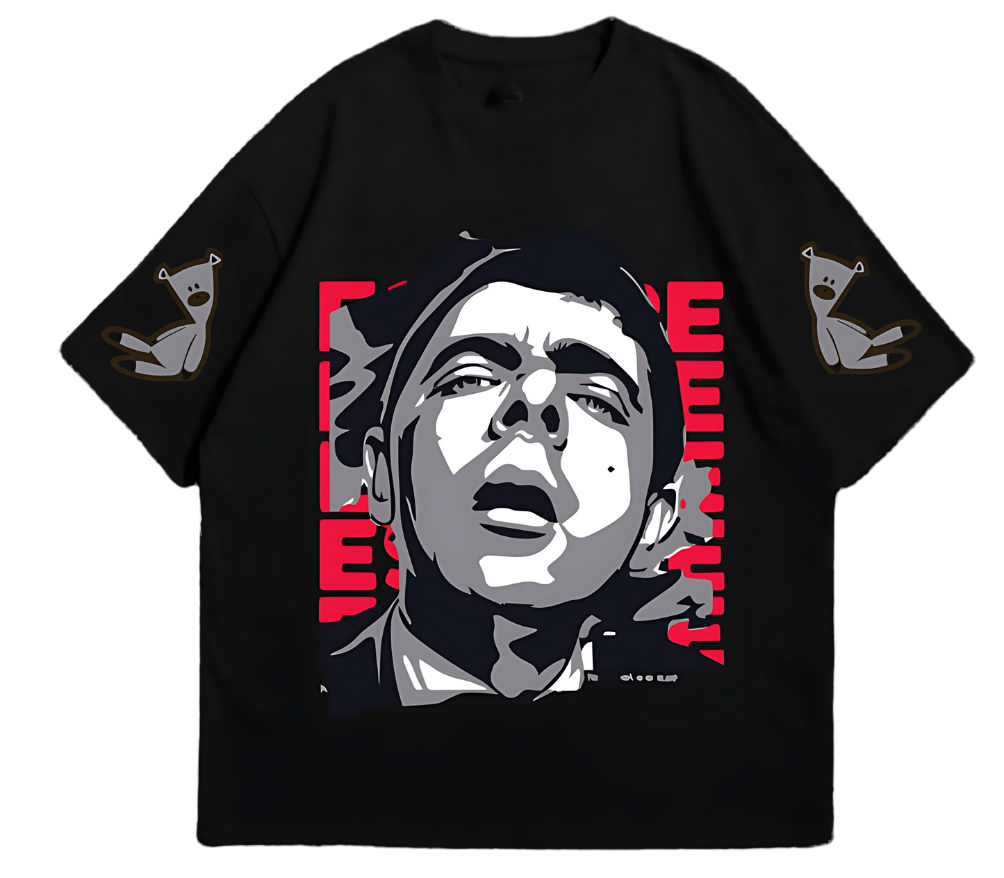 JustMini Mr. Bean Vintage Black Oversized Tee – The Silent Chaos Classic