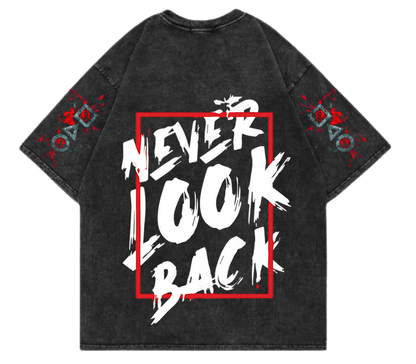 JustMini “Never Look Back” Oversized Graphic Tee – Redefine Your Grind