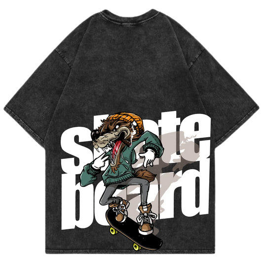 Skateboard Wolf Graphic T-Shirt – JustMini
